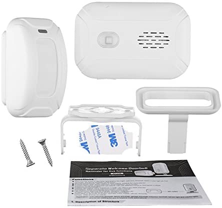 Mengshen Motion Sensor Alarm, Wireless Doorbell Alert for Door Entry Driveway Mailbox Shop Visitors Home Security System Kit with Sensor and Receiver