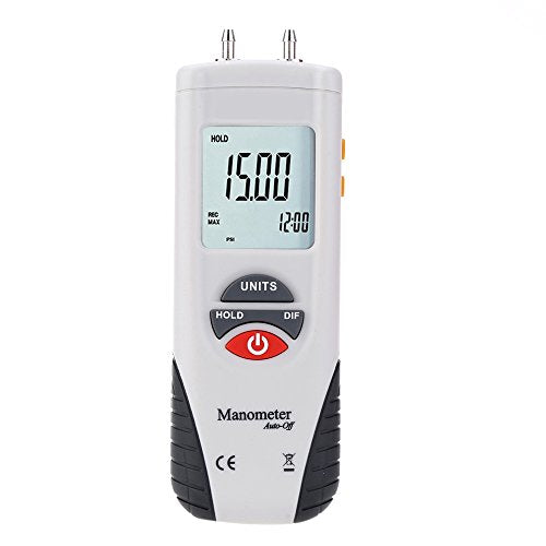Mengshen Digital Manometer, Professional Digital Air Pressure Meter & Differential Pressure Gauge Kit - ±13.79kPa / ±2 psi