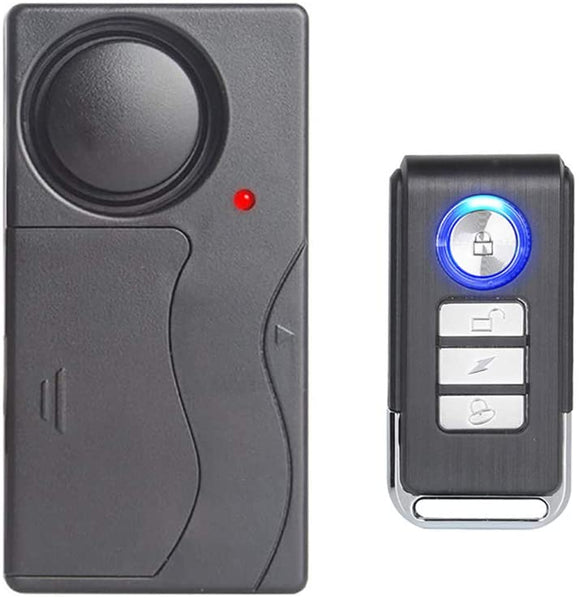 Mengshen Wireless Vibration Alarm, Anti-Theft Burglar Alarm for Bicycle Bike Motorcycle Car Vehicles Door Window 110db Super Loud (Remote Control Included)Z07