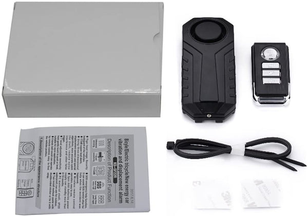 Mengshen Bicycle Alarm, Wireless Anti-Theft Burglar Security Alarm for Bike Motorcycle Car Vehicles Door Window, 113db Super Loud and Waterproof (Remote Control Included)