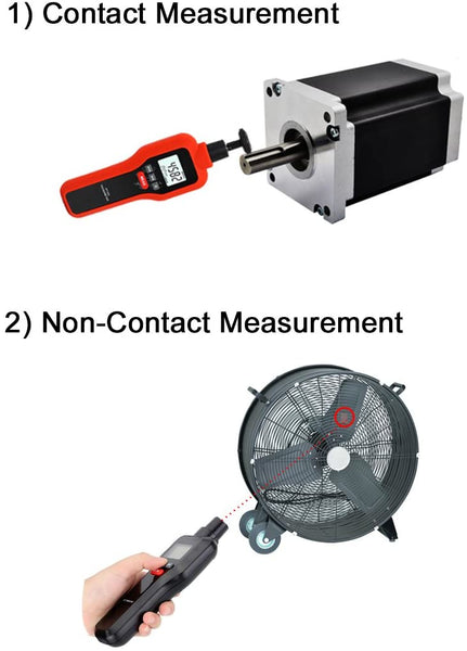 Mengshen Digital Tachometer, 2 in 1 Non-Contact & Contact Tach Rotation Speed Measurement RPM Meter M522