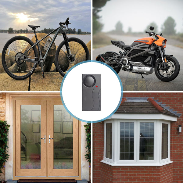 Mengshen Wireless Vibration Alarm, Anti-Theft Burglar Alarm for Bicycle Bike Motorcycle Car Vehicles Door Window 110db Super Loud (Remote Control Included)Z07