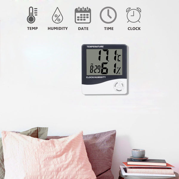 Mengshen Indoor Thermometer Hygrometer Temperature Humidity Gauge with Clear Accurate Reading °C/°F Switch for Home Office Car Greenhouse TH02
