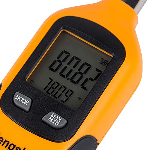 Mengshen Digital Temperature and Humidity Meter with Dew Point and Wet Bulb Temperature, Battery Included M86