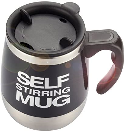 Mengshen Self Stirring Mug - Multipurpose Mixer Auto Stir Coffee Tea Cup  Portable Electric Stainless Steel Transparent, A034