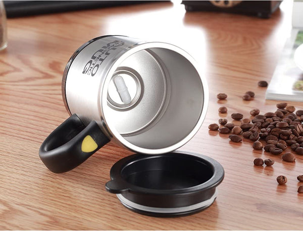 Mengshen Self Stirring Cup Stainless Steel Automatic Mixing for Traveling Morning, Office Men and Women MS-A004 Black