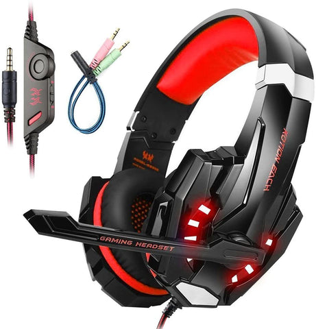 Mengshen Gaming Headset with Microphone/LED Light/Bass Contour/Noise Cancellation,G9000