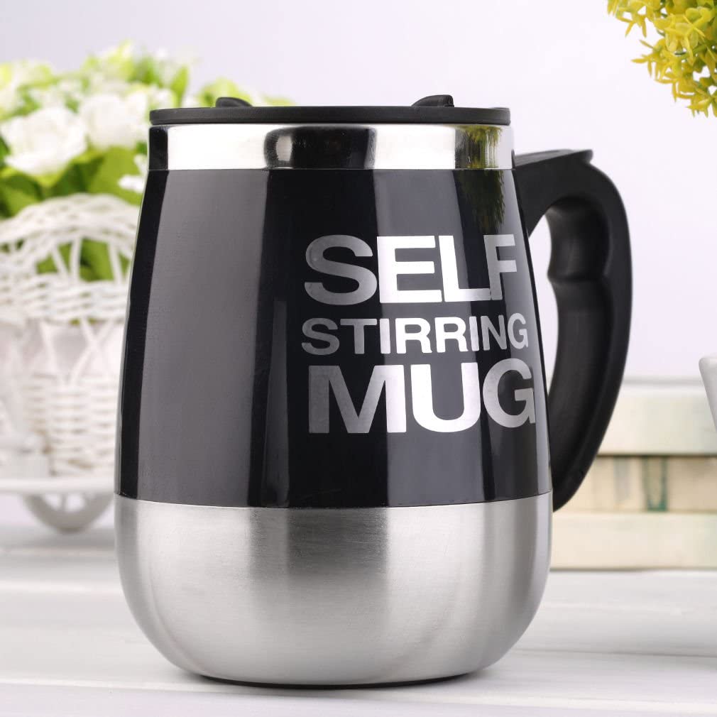Mengshen Self Stirring Cup Stainless Steel Automatic Mixing for Traveling  Morning, Office Men and Women, MS-A004M Black