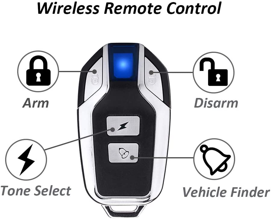 Mengshen Updated Anti Theft Bicycle Alarm, 113dB Waterproof Wireless A