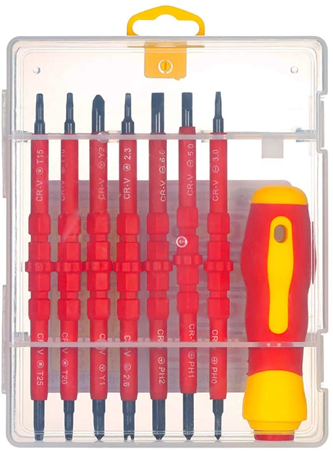 Mengshen Screwdriver Sets,8 Pieces Precision Magnetic Screw Bits With Case,Multi-Purpose Electrican's Repair Removable Hand Tools Kit For Household Maintenance UA10