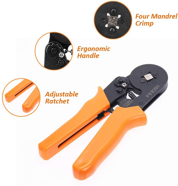 Mengshen Wire Crimping Tool Kit - Ferrule Crimping Plier with 800 Wire Terminal Sleeves, AWG 23-10 (0.25-6.0 mm²) for Electrical Repairs Wiring Projects ME03K