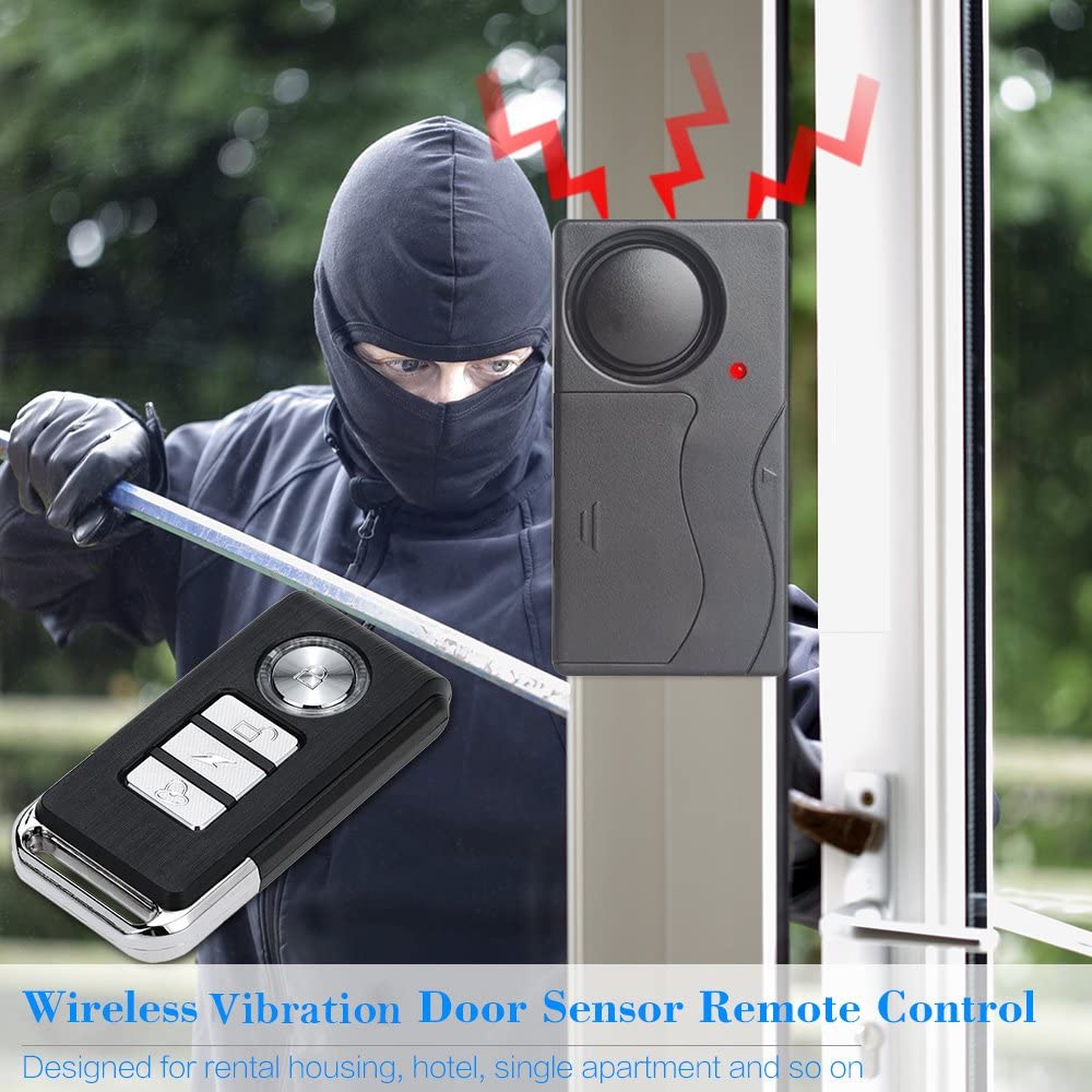 Mengshen Wireless Vibration Alarm, Anti-Theft Burglar Alarm for Bicycl