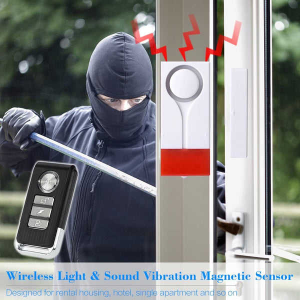 Mengshen Wireless Door Alarm with Remote Control, Anti Theft Burglar Alarm Ideal for Home Garage Apartment RV Personal Security M70